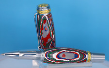 Shop Made Fordite Majestic Rollerball Pen in Chrome & 22kt Gold-Plated Finish picture