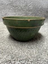 Antique McCoy Pottery Green Asparagus Strong Shoulder Mixing Bowl 8” Unmarked picture