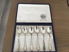 SILVER Italian ARGENTO 800/1000 Silver Set of 6 Teaspoons In Hard Case Gioiell picture