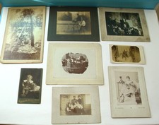 Large LOT of 8 Antique Cabinet Card PHOTOS of CATS & Dogs Puppies picture