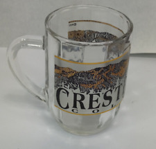 Vintage Crested Butte Colorado Glass Mug Cup Black White Gold Decoration picture