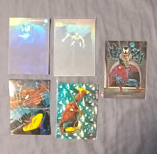 SkyBox 1992 Marvel Spider-Man vs Venom Hologram Trading Card Lot (5)NM to M. picture