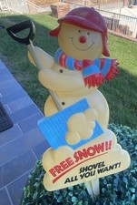 Plastic Snowman - Free Snow Shovel All You Want - Sign picture