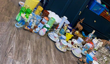 Massive Vintage Estate Lot - CRYSTAL LAMP, Uranium Glass, Royal Albert, Lladró picture