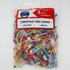 Narco Mini Twist Pin Ceramic Christmas Tree Lights Bulb 1000 pcs Multicolor VTG picture