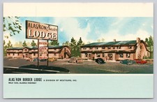 Alas/Kon Border Lodge Alaska Highway Yukon Canada Vintage Postcard Traveltime picture