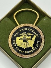 Farm Bureau 50th Anemnivarsary 1922-1972, Key Chain, Gold & Black, Louisiana picture