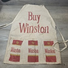 Vtg Winston Cigarettes Burlap Apron Advertising Logo Promo 1970s 1980s picture