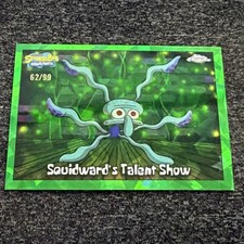 2025 Topps Chrome Spongebob SquarePants Sapphire Squidwards Talent Show /99 Card picture