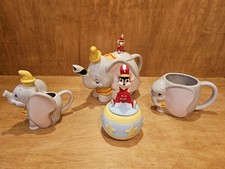 Walt Disney 4 Piece DUMBO Tea Set w/ Dumbo Creamer & Timothy Q Mouse Sugar MINT picture