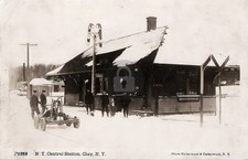 Clay NY New York Handcar Train Station 1913 RPPC Photo Postcard COPY picture