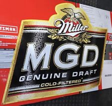 Vintage Miller Genuine Draft MGD Cold-Filtered Metal Beer Sign RARE & LARGE picture