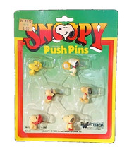 Vintage Peanuts Snoopy Woodstock Push Pins Butterfly Original Hong Kong NIP  picture