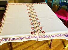 Beautiful Vintage German Handmade Cotton Tablecloth 50