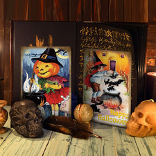 80 Pcs Vintage Halloween Postcards 4 x 6 Retro Halloween Greeting Cards Scary picture