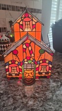 Vintage Stained Glass  Ginger Bread House picture