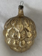 Vntg HEIDT Grape Bunch Glass Ornament Sawtooth Cap 3.75” 1935-40s  picture