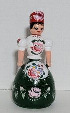 Original Vintage Hungarian Folk Costumes Wooden Doll Handmade 5.5