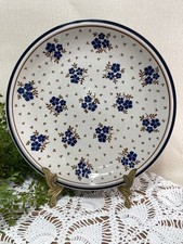 Country Field Stoneware Wall Dinner Plate Blue Flowers Newcor Japan 10 In Set 2 picture