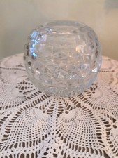 Vtg Homco Fostoria American Cubist Clear Glass Round Fairy Lamp Candle Holder picture