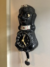 1950’s French poodle electric wall clock picture