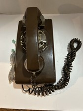Vintage ITT Brown Rotary Wall Phone Model 554 Bell System Retro picture