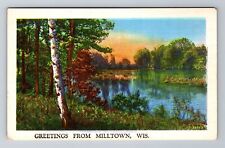 Milltown WI-Wisconsin, General Greeting, Outdoor Scene, Antique Vintage Postcard picture