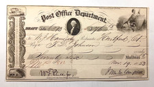 Vintage 1853 TRANSPORTATION OF THE MAILS POST OFFICE DRAFT Hartford Connecticut picture