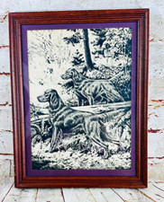 vtg  Walter A. Weber  Print Black & White Hunting Dogs Wall Decor 10