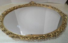 Vintage Matson Design Gold Scrolled Scalloped Vanity Tray Large 21x15 picture