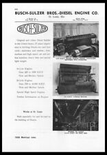 1936 Busch Sulzer Bros Diesel Engine Generator St Louis MO VTG trade print ad picture