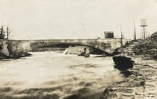 1913 NY Black River Bridge RPPC Postcard Water Tower Dam And Building picture