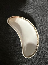 White Germany Porcelain Crescent Bone Dish with Gold Trim picture