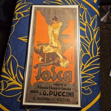 Vintage Tosca Opera Poster Reprint Hohenstein Art Nouveau Metal Frame No Glass picture