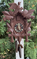 Antique C 1940s German Cuckoo Clock - RUNS GOOD - VIDEO - NEEDS BELLOWS picture