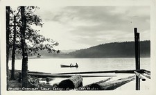 Lake Chatcolet Idaho RPPC Real Photo Postcard 1946 Canoe Rowboat picture