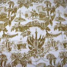 Vtg Fabric Lee Behren Drapery Toile 36x88 French Scene Le Mariage De Napoleon picture