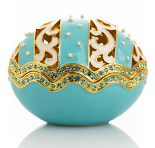 Keren Kopal  Egg with pearls Trinket Box Decorated with Austrian Crystals picture