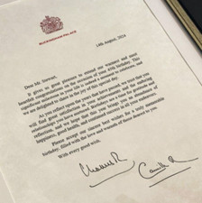 SIGNED King Charles Camilla Personalized Buckingham Palace Letter picture