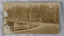 Antique RPPC Steel Truss Bridge River Forest Real Photo Bridge Scenic Postcard picture