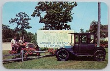 Postcard Southampton New York NY Auto Museum Vintage Cars Trees 1950s Chrome picture