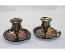Two Silver Plated Candle Holders With Finger Loop By Sheridan Silver 4