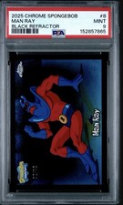 2025 Topps Chrome SpongeBob Man Ray Black Refractor #/10 PSA 9 picture
