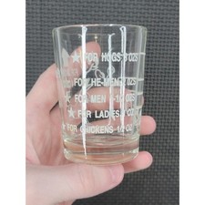 Vintage Novelty Humor Shot Glass For Jackasses Hogs He-Men Ladies 3.5