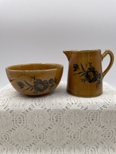 Vintage Elijah Cotton Lord Nelson Ware Black Rose Sugar & Creamer England picture