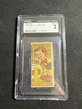 Japanese Menko Disney Pinocchio card Looking/catching A Fish  CGC 3 picture