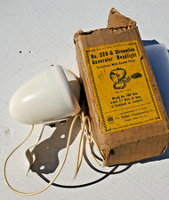 NOS Sediss Streamline Generator Head Light Bicycle Vtg 1930s Schwinn Elgin Glass picture