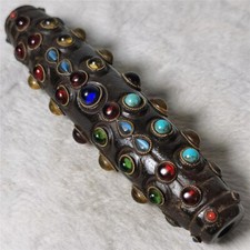 Antique Old Tibet multiple treasure gzi Beads meteorite Amulet dzi Hanging bead picture