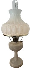 Aladdin Lincoln Drape Alacite Milk Glass Kerosene Mantle Lamp. Tested new mantle picture