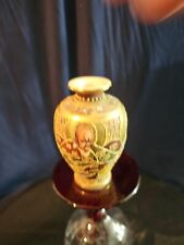Vintage Vase Miniature Japanese Moriage Satsuma 4